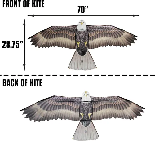 Vista 3 de Wind n Sun - Cometa de nailon con forma de águila rapa, 70 pulgadas