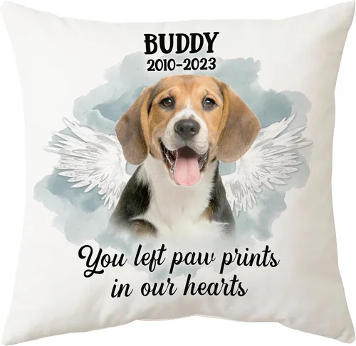 Vista 11 de Hyturtle Almohada personalizada conmemorativa de condolencia con inserción - 12"x12" impresa por ambas caras con nombre personalizado y foto