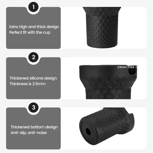 Vista 6 de Funda de silicona para botas de 40 onzas para accesorios de copa Stanley, funda de silicona para botella de agua para Stanley Quencher H2.0 y vaso
