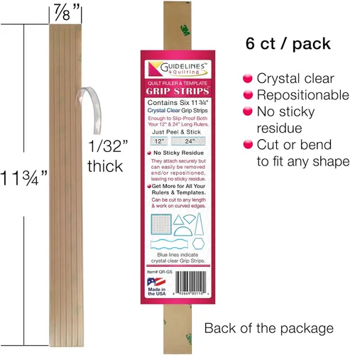 Vista 5 de Guidelines4Quilting Kit de actualización de regla de edredón y paquete de tiras de agarre