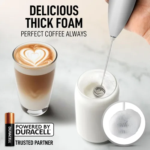 Vista 184 de Zulay Milk Boss Espumador de leche potente manual, hace espuma para latte, batidor para mezclar bebidas, café, miniespumador para capuchino, frappé
