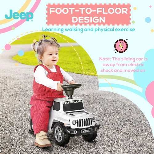 Vista 6 de Aosom Coche de empuje para niños, con sonidos del motor y almacenamiento debajo del asiento, auto deslizante con bocina, juguete para sentarse