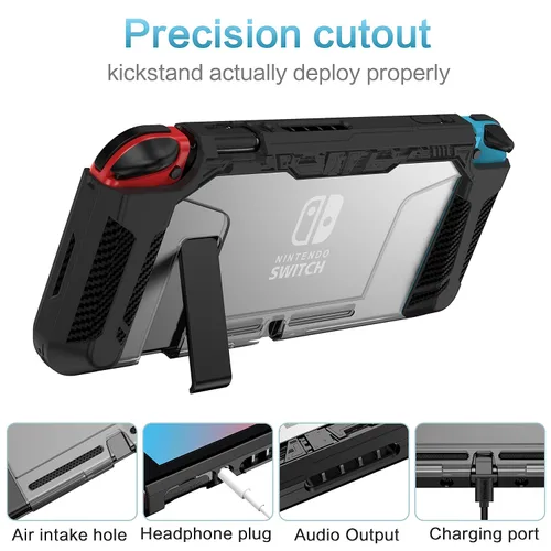 Vista 7 de PiMivco Dockable Case for Nintendo Switch 2017,Protective Case Compatible for Nintendo Switch and Joy-Con Controller ,TPU Grip Cover with