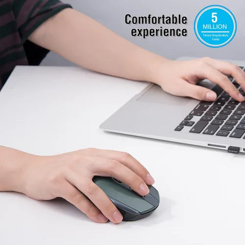 Vista 7 de Ratón inalámbrico inalámbrico silencioso de 2.4 G, 6 botones, 3 niveles de DPI para laptop, escritorio, MacBook, PC