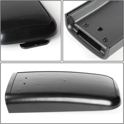 Vista 2 de Auto Dynasty Tapa de reposabrazos de consola central ABS estilo OE con pestillo compatible con Chevy Trailblazer GMC Envoy Isuzu Ascender 02-09 Negro