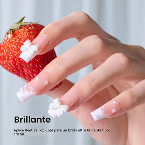 Vista 6 de Beetles - Juego de 3 esmaltes de uñas de gel blanco de 0.5 fl oz con base de gel y capa superior
