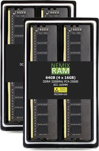 Vista 7 de NEMIX RAM 16 GB (1 x 16 GB) DDR4 3200 MHz PC4-25600 2Rx8 1.2V CL22 288-PIN ECC sin búfer UDIMM