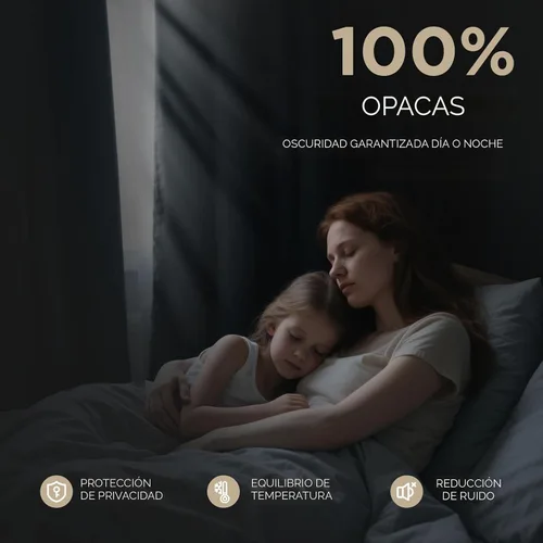 Vista 3 de Joydeco - Cortinas opacas para dormitorio - Cortinas de lino natural de 37 X 63 pulgadas, cortinas con aislamiento térmico 100% opacas que bloquean