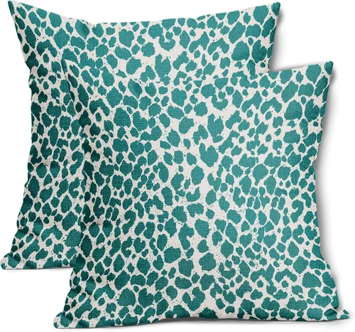 Vista 11 de Juego de 2 fundas de almohada de 16 x 16 pulgadas con estampado de leopardo, diseño de leopardo, con cremallera, decoración del hogar para sofá