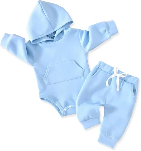 Vista 9 de Aalizzwell Conjunto de sudadera con capucha de invierno para bebé infantil Albaricoque