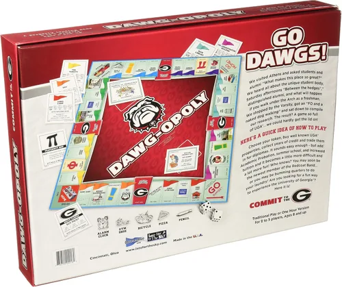Vista 3 de Late for the Sky University of Georgia Dawgopoly Red, Black