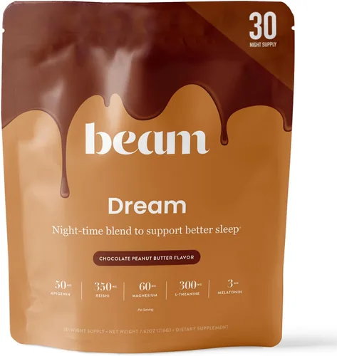 Vista 10 de Beam Dream Polvo para Dormir, L-Teanina, Apigenina, Reishi y Magnesio, Ayuda Natural para Dormir Certificada por Terceros & Suplemento