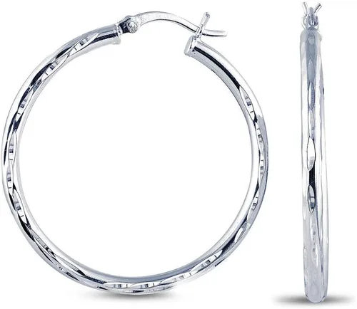 Vista 2 de Charmsy Silver Juego de 2 pares de aros clásicos italianos para mujer