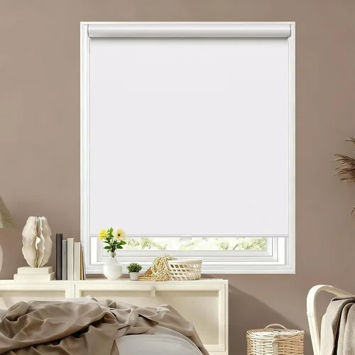 Vista 17 de Persianas enrollables opacas sin cordón para oscurecer la habitación, con sistema de resorte, protección UV, persianas de puerta, para hogar y Negro