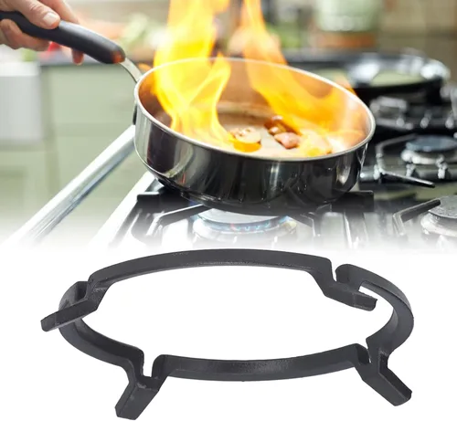 Vista 6 de Estante para estufa, estante antideslizante para ollas de gas, soporte de hierro para rejilla de estufa, estante de cocina de gas, soporte universal