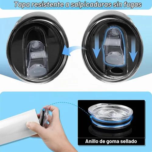 Vista 3 de Tapas de repuesto para vaso delgado de 20 onzas, a prueba de derrames, resistentes a salpicaduras, para boca de taza de 2.76 pulgadas, compatibles