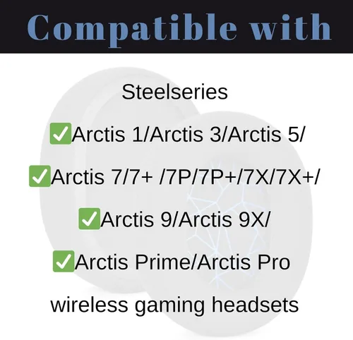 Vista 3 de Almohadilla de repuesto para auriculares inalámbricos Steelseries Arctis 7/Arctis 5/Arctis 3/Arctis 1/Arctis Pro Lossless Wireless Gaming, esponja