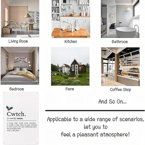 Vista 5 de Welsh Christmas Poster Wall Decor Retro Metal Sign Poster for Garage Man Cave Bathroom Bedroom Farm Inspirational Popular Wall Art 8x12 Inch Signs