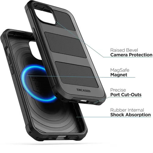 Vista 2 de Encased Falcon Armor - Funda diseñada para iPhone 15 Pro Max con funda de clip para cinturón, funda ultra protectora a prueba de golpes