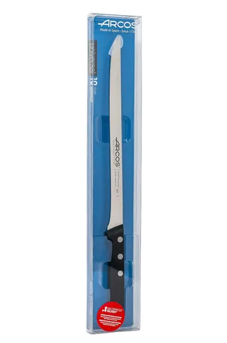 Vista 5 de Arcos Cuchillo afilado de acero inoxidable de 9 pulgadas. Cuchillo para cortar jamón y carne. Mango ergonómico de polioximetileno y hoja de 9.449
