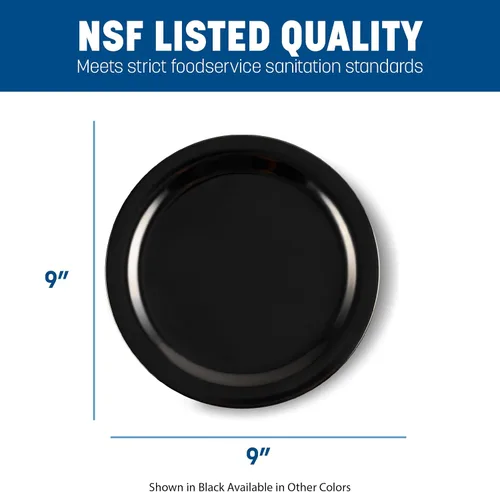 Vista 4 de Carlisle FoodService Products Dallas Ware - Plato de plástico reutilizable con borde para bufés, hogar y restaurantes, melamina, 9 pulgadas