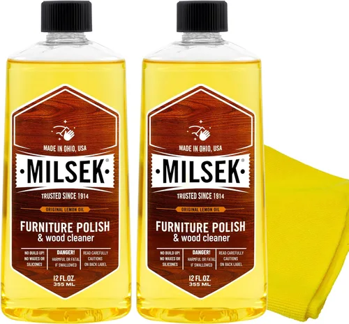 Vista 10 de Milsek Esmalte para muebles, limpiador de muebles de aceite de limón y paño de pulido, 12 onzas líquidas