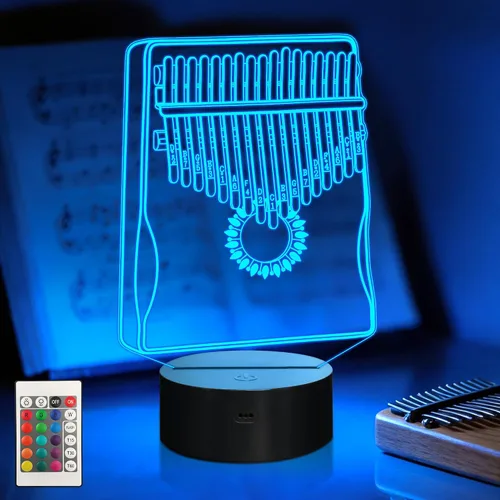 Vista 9 de CoolGift Mart Luz Nocturna de Guitarra Bajo, Lámpara LED 3D de Ilusión Óptica con Control Remoto y Temporizador, Regalos para Jugadores de Guitarra