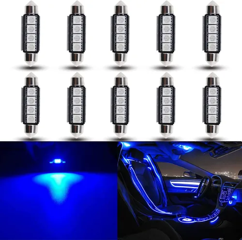 Vista 15 de Bombillas LED Festoon 6411 6418 C5W de 9 a 30 V extremadamente brillantes, sin errores, 1.5 pulgadas, 1.417 in para luces de cúpula de mapa