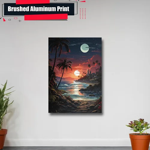 Vista 4 de Neon Sunset Vibes Florida Synthwave Sunset Framed poster Print, Retro Miami Style Wall Art, poster Prints, Home Decor