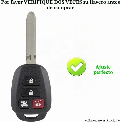Vista 2 de Funda protectora de TPU para llavero compatible con Toyota Camry 2012-2017 2014-2017 Corolla Smart Remote Key Fob (negro)