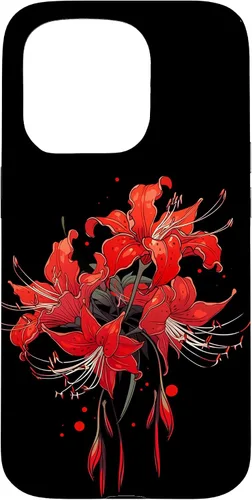 Vista 14 de iPhone 16 Red Spider Lily Funda de anime de manga estética japonesa japonesa
