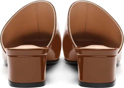 Vista 4 de MODENCOCO Zapatos de tacón bajo y grueso para mujer, con puntera cuadrada, zapatos de tacón bajo y sin cordones, sandalias deslizantes de 1.5