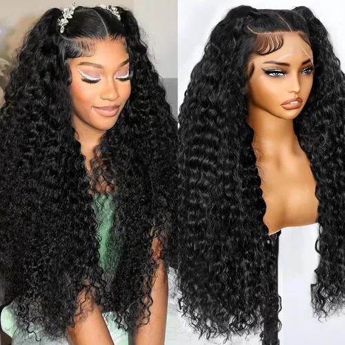 Vista 12 de Pelucas de cabello humano con encaje frontal transparente HD de 18 pulgadas y 13 x 6 pulgadas, predepiladas con cabello de bebé, rizado profundo