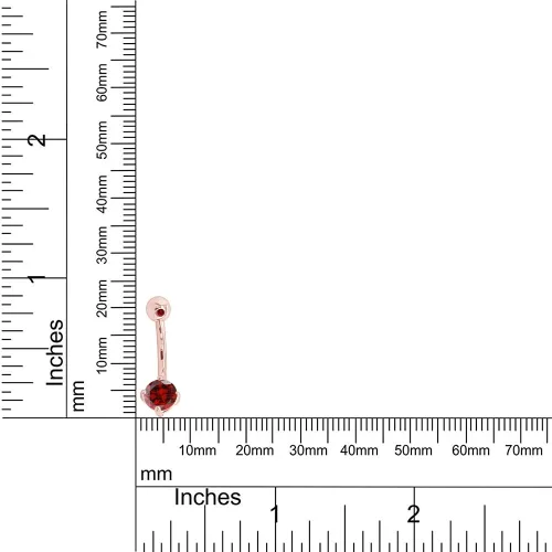 Vista 5 de AFFY Piercing para el cuerpo en oro de 14 quilates sobre plata de ley, granate