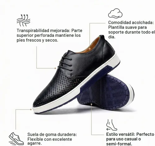 Vista 6 de konhill Zapatos Oxford casuales para hombre - Zapatos de vestir transpirables, mocasines con cordones, zapatillas planas Lk Negro