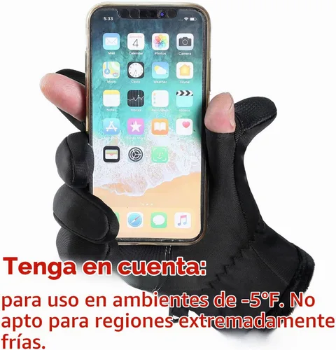 Vista 2 de Guantes de invierno para mujer y hombre, guantes cálidos para clima frío, para correr, hacer senderismo, pesca, caza, guantes con pantalla táctil