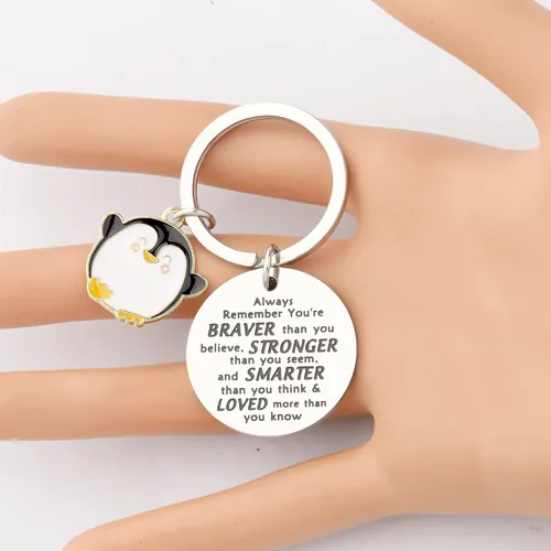 Vista 3 de WSNANG Llavero de pingüino y amigo - Regalos para parejas amantes de los pingüinos