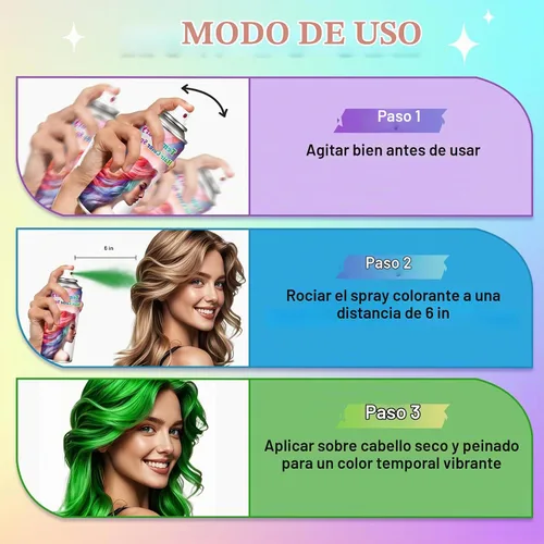Vista 4 de Spray temporal de color gris para mujeres y hombres, lavable 120ML