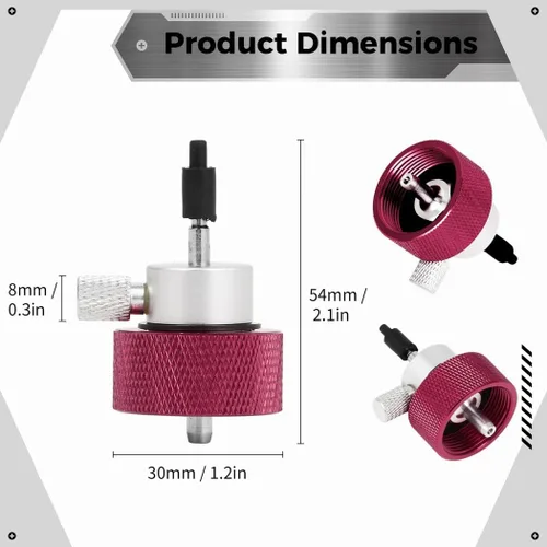 Vista 6 de Propane Refill Adapter For Green Gas Tanks With Silicone Oil Port, Perfect For Outdoor Activities