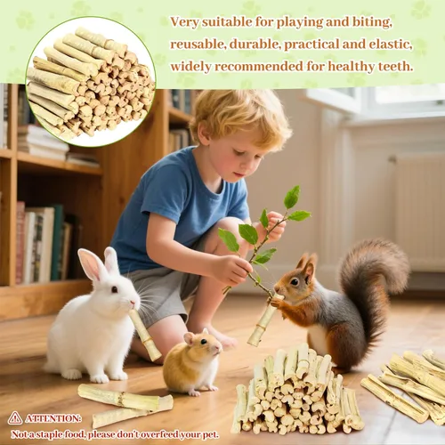 Vista 7 de Palitos masticables de bambú dulce natural de 2 libras, golosinas orgánicas para dentición molar ricas en xilosa y vitaminas, juguetes masticables