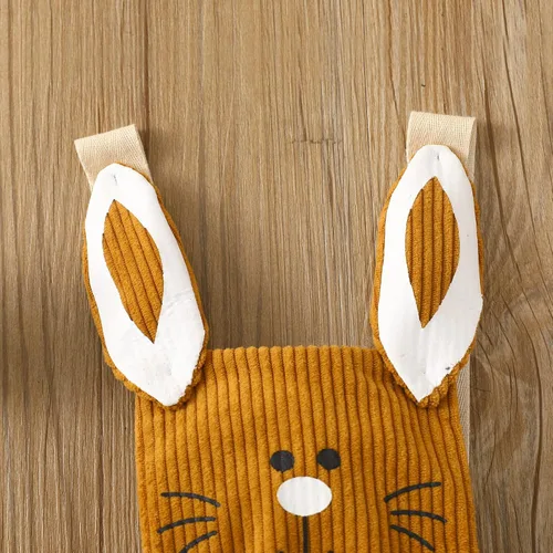 Vista 2 de Lamuusaa Trajes de Pascua para recién nacidos, sin mangas, mameluco de conejo, sin espalda, ropa de pana