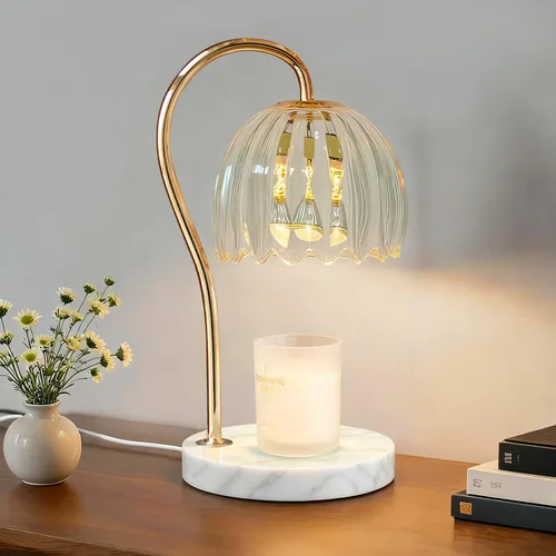 Vista 9 de Lámpara calentadora de velas TUOTGOYEZ con temporizador y regulador, lámpara calentadora de velas eléctrica con 2 bombillas para velas perfumadas