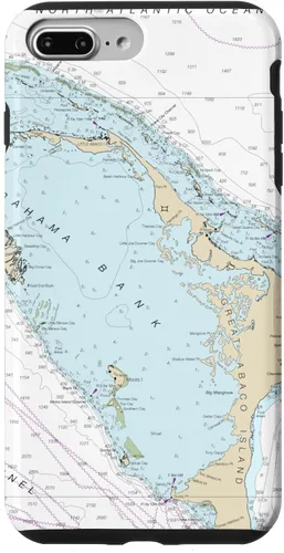 Vista 12 de iPhone 16 Nautical Chart - Abaco Islands, Bahamas, Caribbean Case