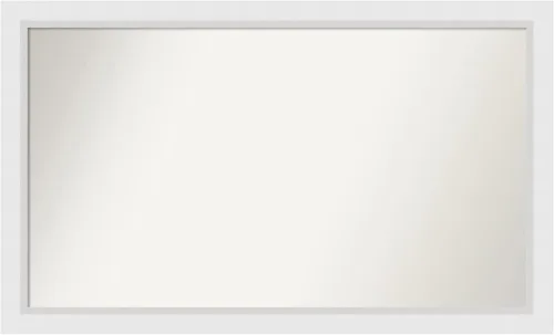 Vista 423 de Amanti Art Espejo de baño blanco para sobre el fregadero, 24 x 26 pulgadas, espejo rectangular blanco y blanco, marco de madera contemporáneo