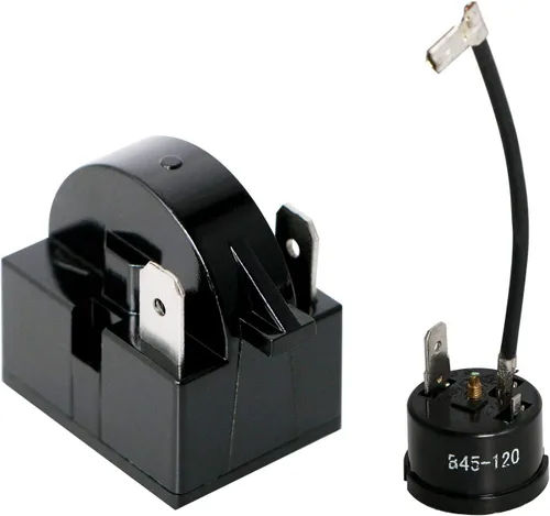 Vista 9 de Protector térmico de sobrecarga térmica de 2 pines 1/4 HP 180 W 12 ohmios + relé de arranque PTC, pieza de repuesto para refrigerador de automóvil