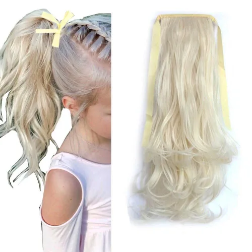 Vista 7 de Extensiones de cabello sintético de 20 pulgadas, 3.17 oz, ondulado, rizado, resistente al calor, fibra sintética para mujer