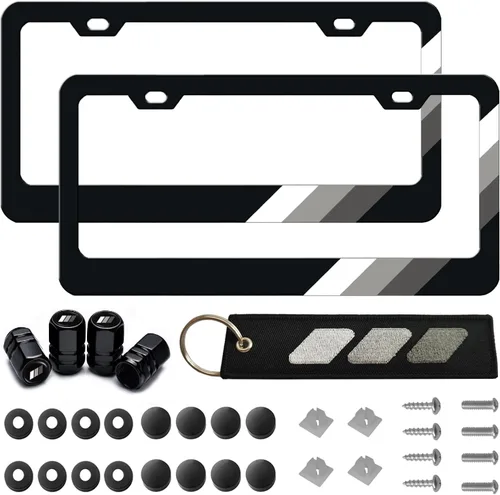 Vista 11 de Marco de Placa de Matrícula de Aluminio Compatible con Vehículo, Camión, Remolque, SUV de Dodge. (Rojo-01)