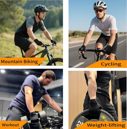 Vista 4 de VWX - Guantes de entrenamiento antideslizantes con palma de gel para hombres y mujeres, con tela que absorbe el sudor para gimnasio, levantamiento