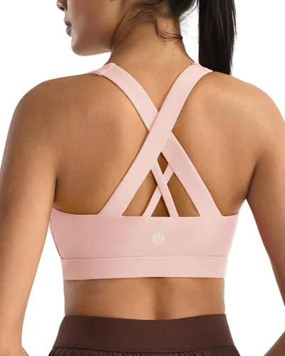 Vista 54 de RUNNING GIRL - Sujetadores deportivos para mujer, sujetadores deportivos con tiras acolchadas y espalda cruzada de apoyo medio con copas extraíbles