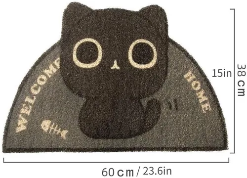Vista 3 de Tapete de arena para gatos y mascotas, de 23.6 x 15 pulgadas, a prueba de agua, de PVC, lindo, tapete de alimentación antideslizante, fácil